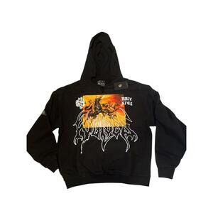 Darc Sport Black Graphic Hoodie with Artistic Print